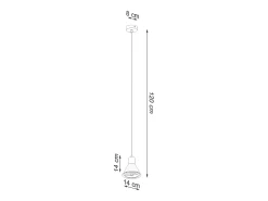 Lámparas colgantes Zylata moderno de acero - 1 fuentes luminosas 4000K - L.14 x A.120 cm - negro
