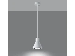 Lámparas colgantes Zylata moderno de acero - 1 fuentes luminosas 4000K - L.14 x A.120 cm - blanco