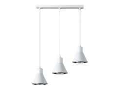 Lámparas colgantes Zylata moderno de acero - 3 fuentes luminosas 4000K - L.45 x A.120 cm - blanco