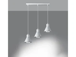 Lámparas colgantes Zylata moderno de acero - 3 fuentes luminosas 4000K - L.45 x A.120 cm - blanco