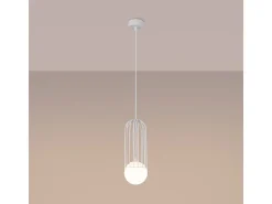 Lámparas colgantes Zynex moderno de acero - 1 fuentes luminosas 4000K - L.12 x A.115 cm - blanco