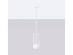 Lámparas colgantes Zynex moderno de acero - 1 fuentes luminosas 3000K - L.12 x A.115 cm - blanco