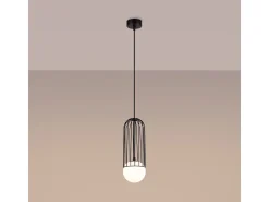 Lámparas colgantes Zynex moderno de acero - 1 fuentes luminosas 4000K - L.12 x A.115 cm - negro