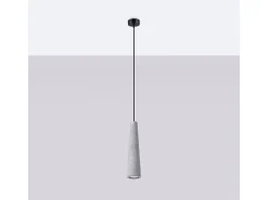 Lámparas colgantes Zyntria industrial de concreto - 1 fuentes luminosas 3000K - L.8 x A.125 cm - gris