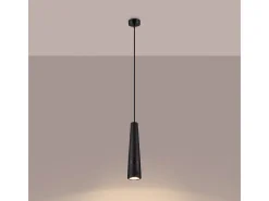 Lámparas colgantes Zyntria desván de concreto - 1 fuentes luminosas 4000K - L.8 x A.125 cm - negro