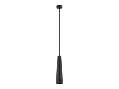 Lámparas colgantes Zyntria desván de concreto - 1 fuentes luminosas 4000K - L.8 x A.125 cm - negro