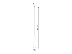 Lámparas colgantes Zyntria desván de concreto - 1 fuentes luminosas 3000K - L.8 x A.125 cm - negro