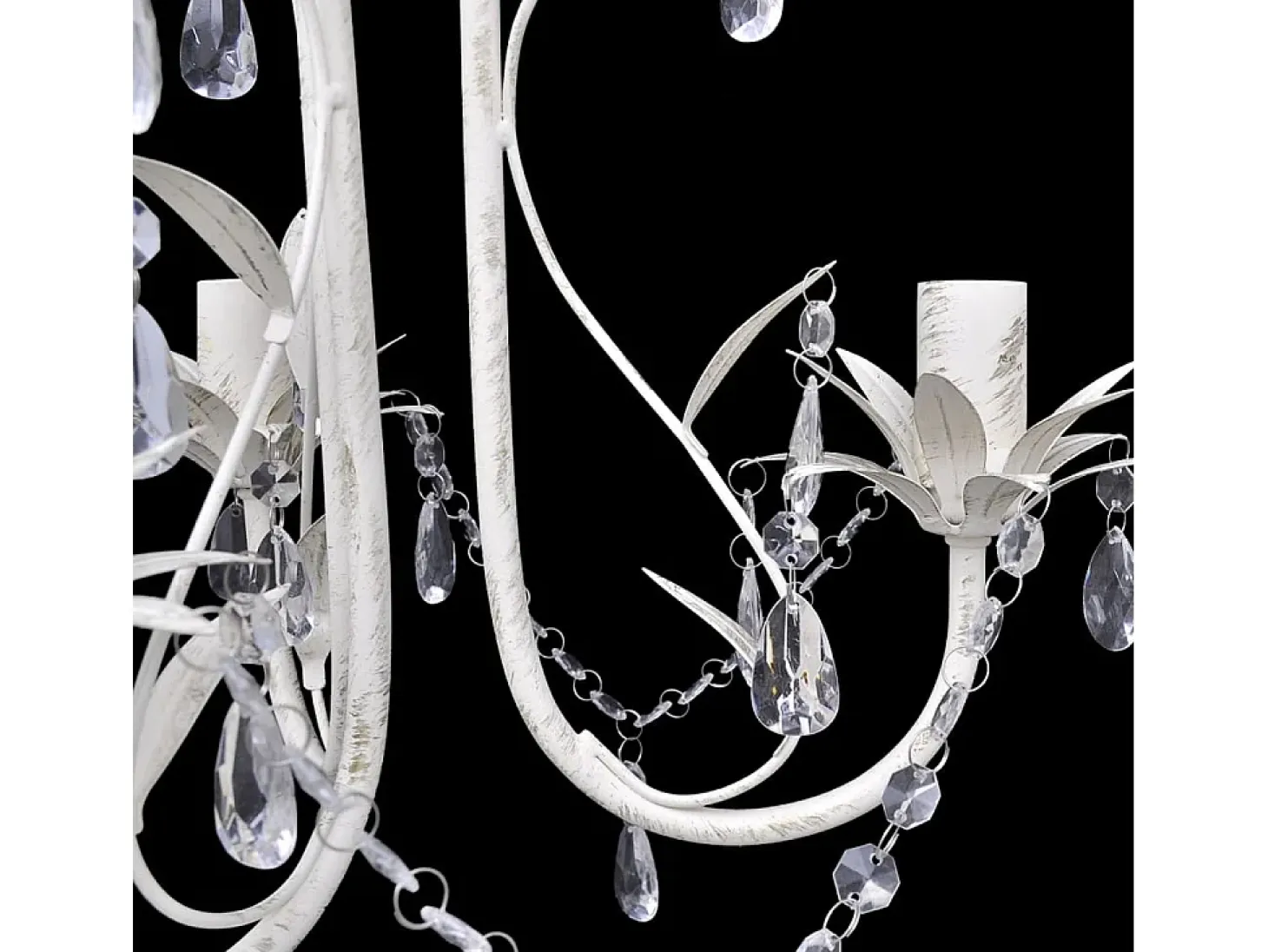 Lámparas de araña de cristal 4 unidades blanco elegante ES386346