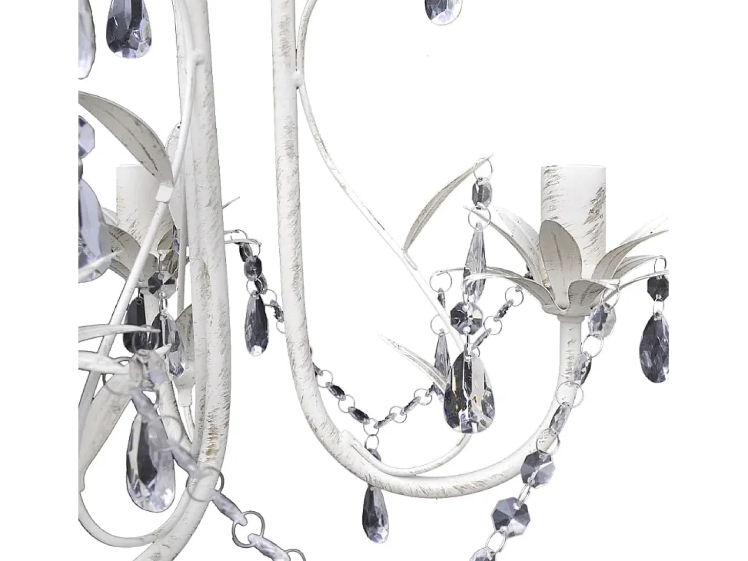 Lámparas de araña de cristal 4 unidades blanco elegante ES386346