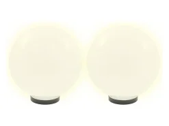Lámparas de bola LED 4 unidades esféricas PMMA 30 cm ES234510