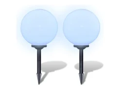Lámparas de camino de jardín 2 uds LED 30 cm con pincho ES309183