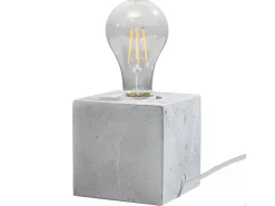 Lámparas de escritorio Zxina industrial de concreto - 1 fuentes luminosas 4000K - L.10 x A.10 cm - gris