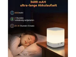 Lámparas de mesa LED NETTLIFE, paquete de 2, con batería recargable de 1800 mAh, regulables táctilmente 3000-6500K USB 3 temperaturas de color y