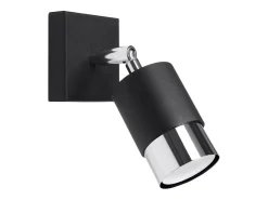 Lámparas de pared Alvor moderno de acero - 1 fuentes luminosas 3000K - L.8 x A.16 cm - negro/cromo