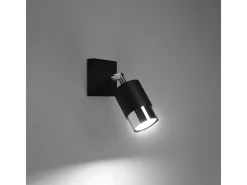 Lámparas de pared Alvor moderno de acero - 1 fuentes luminosas 4000K - L.8 x A.16 cm - negro/cromo