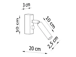 Lámparas de pared Astix moderno de aluminio - 1 fuentes luminosas 4000K - L.3 x A.20 cm - blanco