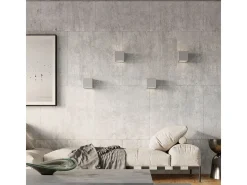 Lámparas de pared Astra moderno de hormigón/vidrio - 1 fuentes luminosas 4000K - L.12 x A.10 cm - gris