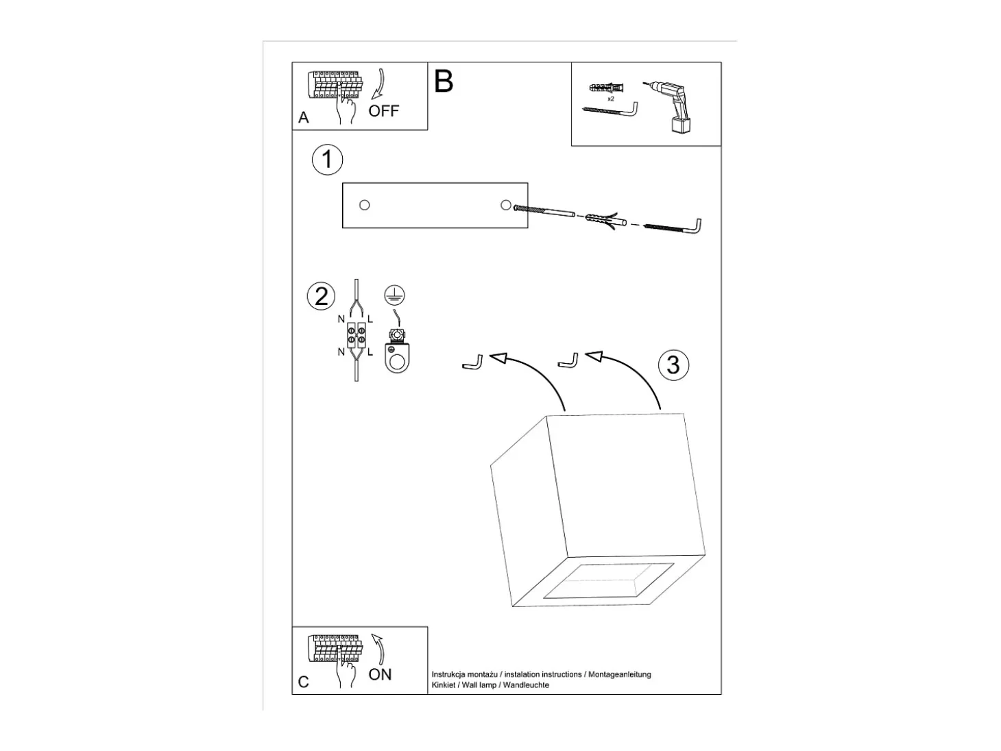 Lámparas de pared Astra moderno de hormigón/vidrio - 1 fuentes luminosas 3000K - L.12 x A.10 cm - gris