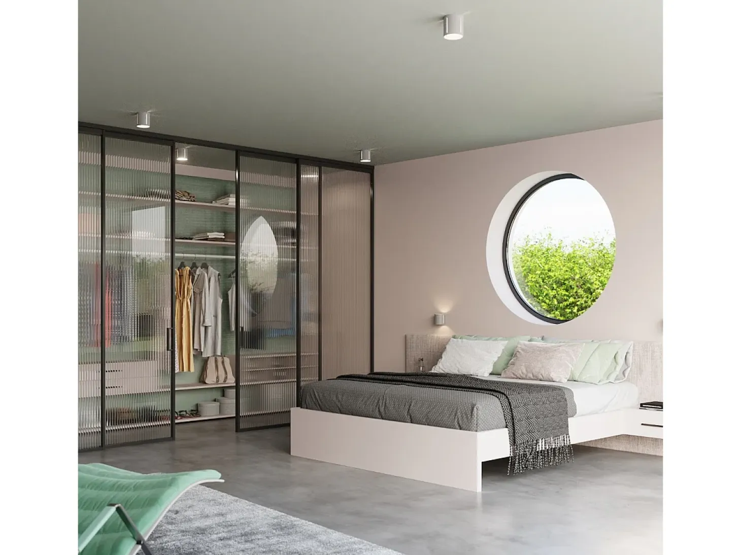 Lámparas de pared Brich moderno de aluminio - 1 fuentes luminosas 3000K - L.10 x A.10 cm - gris