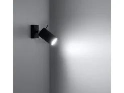 Lámparas de pared Briix moderno de acero - 1 fuentes luminosas 4000K - L.8 x A.16 cm - negro
