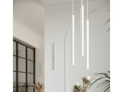 Lámparas de pared Brill moderno de acero - 2 fuentes luminosas 4000K - L.2,5 x A.50 cm - blanco