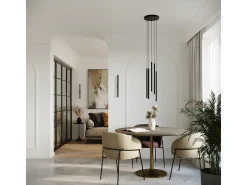 Lámparas de pared Brill moderno de acero - 2 fuentes luminosas 4000K - L.2,5 x A.50 cm - negro