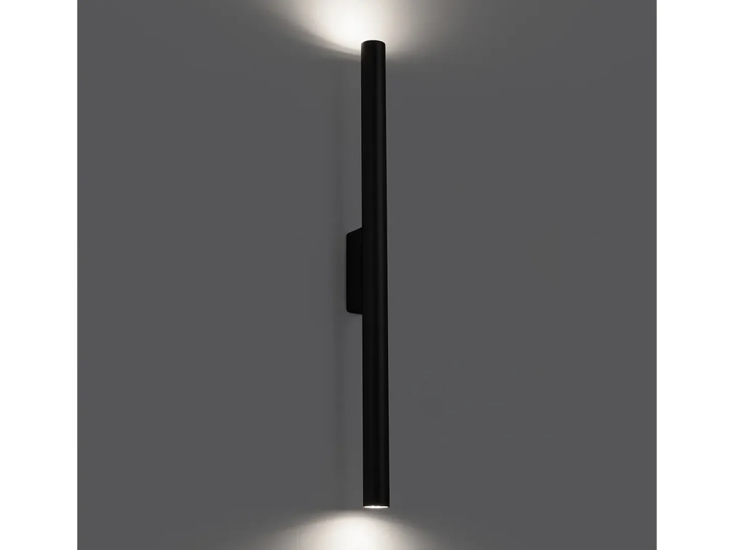 Lámparas de pared Brill moderno de acero - 2 fuentes luminosas 4000K - L.2,5 x A.50 cm - negro