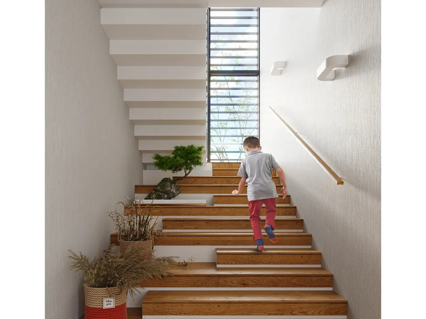Lámparas de pared Briow moderno de cerámica - 1 fuentes luminosas 4000K - L.36 x A.7,5 cm - blanco
