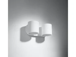 Lámparas de pared Celeris moderno de aluminio - 2 fuentes luminosas 3000K - L.26 x A.10 cm - blanco