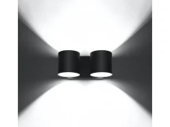Lámparas de pared Celeris moderno de aluminio - 2 fuentes luminosas 4000K - L.26 x A.10 cm - negro