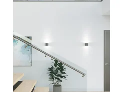 Lámparas de pared Celeris moderno de aluminio - 1 fuentes luminosas 4000K - L.10 x A.10 cm - antracita