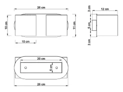 Lámparas de pared Celeris moderno de aluminio - 2 fuentes luminosas 4000K - L.26 x A.10 cm - gris