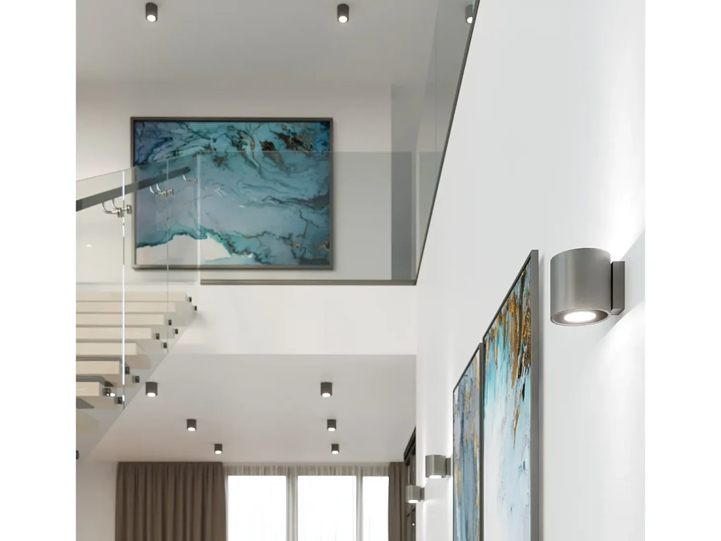 Lámparas de pared Celeris moderno de aluminio - 1 fuentes luminosas 3000K - L.10 x A.10 cm - antracita