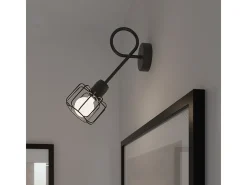Lámparas de pared Celubi moderno de acero - 1 fuentes luminosas 4000K - L.14 x A.18 cm - negro