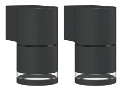 Lámparas de pared de exterior 2 uds aluminio fundido negro ES600351