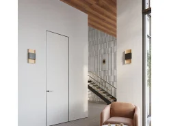 Lámparas De Pared Durlin Moderno De Acero - 2 Fuentes Luminosas - L.20 X A.40 Cm - Oro/Negro