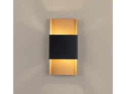 Lámparas De Pared Durlin Moderno De Acero - 2 Fuentes Luminosas - L.20 X A.40 Cm - Oro/Negro