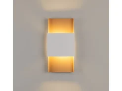 Lámparas De Pared Durlin Moderno De Acero - 2 Fuentes Luminosas - L.20 X A.40 Cm - Oro/Blanco