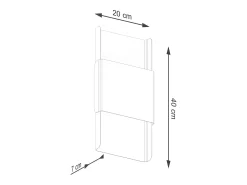 Lámparas De Pared Durlin Moderno De Acero - 2 Fuentes Luminosas - L.20 X A.40 Cm - Blanco