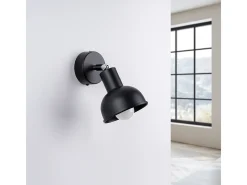 Lámparas De Pared Elba Desván De Acero - 1 Fuentes Luminosas - L.19 X A.17 Cm - Negro