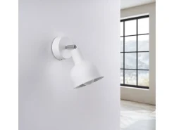 Lámparas De Pared Elba Desván De Acero - 1 Fuentes Luminosas - L.19 X A.17 Cm - Blanco
