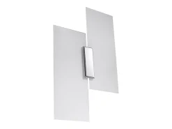 Lámparas de pared Fabulario moderno de acero/vidrio - 2 fuentes luminosas 3000K - L.27 x A.37 cm - cromo/blanco