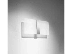 Lámparas de pared Feralia moderno de vidrio/acero - 2 fuentes luminosas 3000K - L.35 x A.18 cm - blanco/cromo