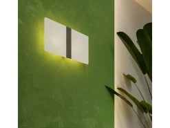 Lámparas de pared Feralia moderno de vidrio/acero - 2 fuentes luminosas 3000K - L.35 x A.18 cm - blanco/cromo