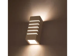 Lámparas de pared Flaam moderno de cerámica/vidrio - 1 fuentes luminosas 4000K - L.10,5 x A.26 cm - blanco