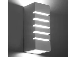 Lámparas de pared Flaam moderno de cerámica/vidrio - 1 fuentes luminosas 4000K - L.10,5 x A.26 cm - blanco