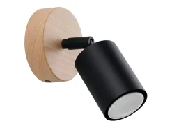 Lámparas de pared Flare moderno de acero/madera - 1 fuentes luminosas 3000K - L.16 x A.16 cm - madera negra