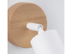 Lámparas de pared Flare moderno de acero/madera - 1 fuentes luminosas 3000K - L.16 x A.16 cm - madera blanca