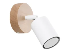 Lámparas de pared Flare moderno de acero/madera - 1 fuentes luminosas 4000K - L.16 x A.16 cm - madera blanca