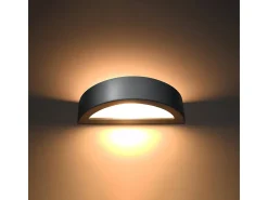 Lámparas de pared Gloim moderno de cerámica/vidrio - 1 fuentes luminosas 4000K - L.40,5 x A.10 cm - gris